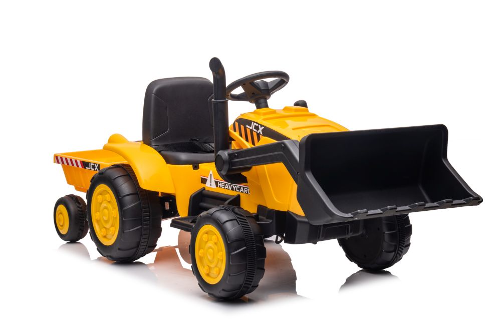 Laste traktor treileriga, kollane
