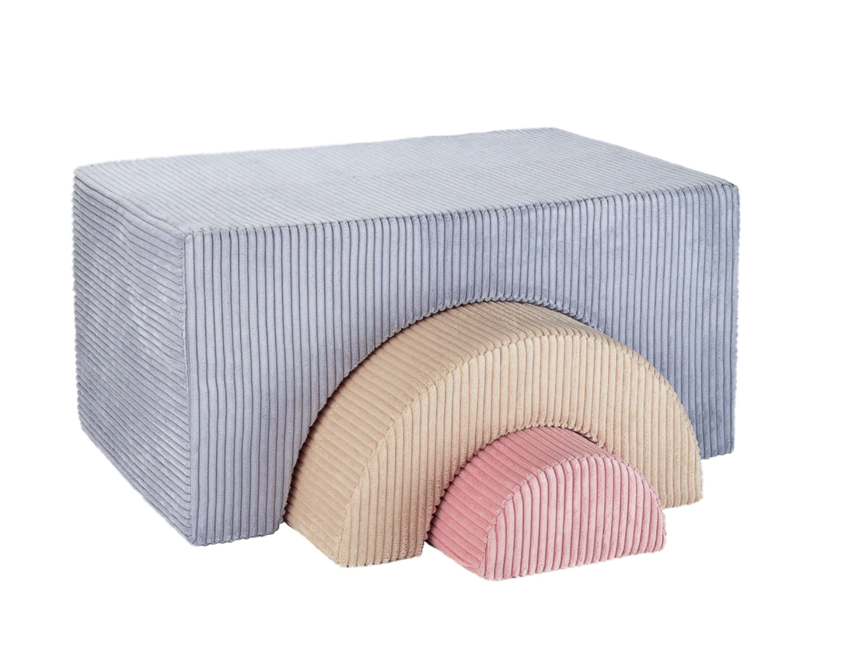 Pehmete mänguklotside komplekt, 3-osaline, pastellsinine