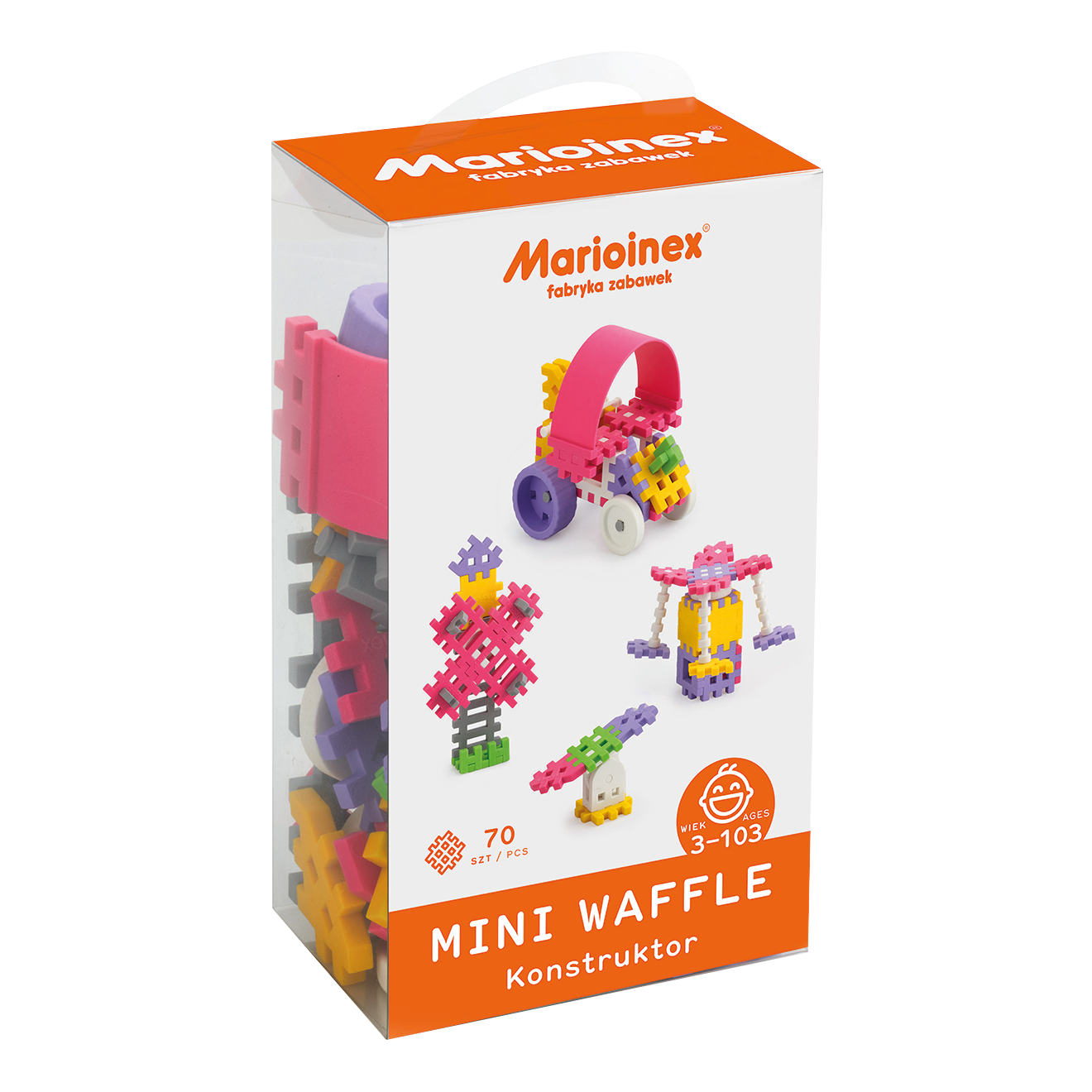 Marioinex 902134 Mini Waffle, Set di 140 Pezzi, Multicolore
