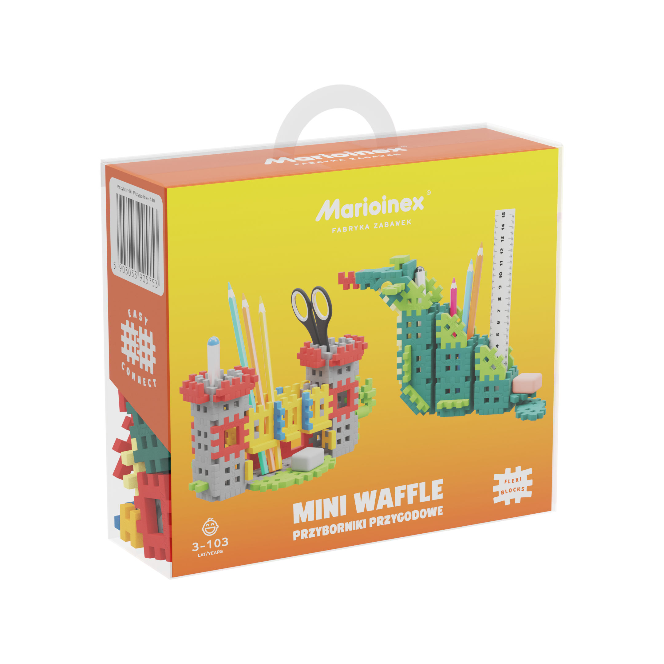 Marioinex vahvelklotsid, Mini pliiatsitops “Seiklus”, 140-osaline