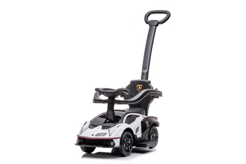 Laste tõukeauto Lamborghini turvavarustusega, kummist rehvid + pehme iste