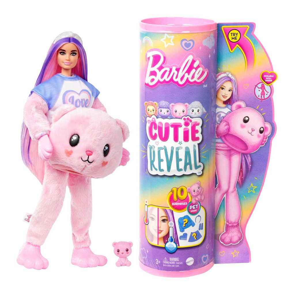 Barbie® Cutie Reveal T-särgiga nukk mõmmi