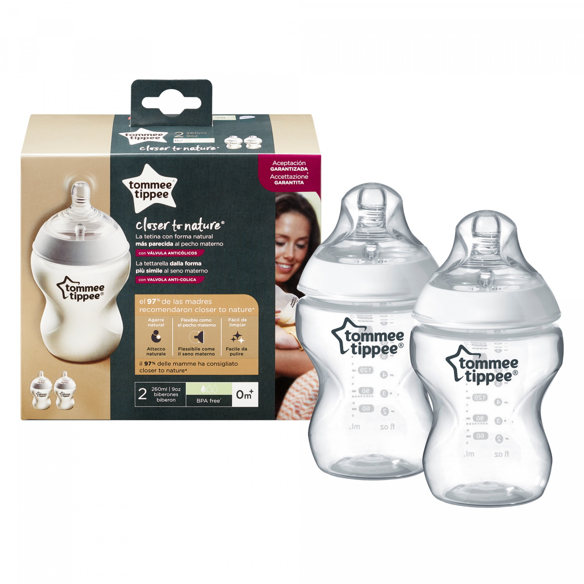 Tommee Tippee “Natural Start” lutipudelid 2tk, 260ml, 0+kuud