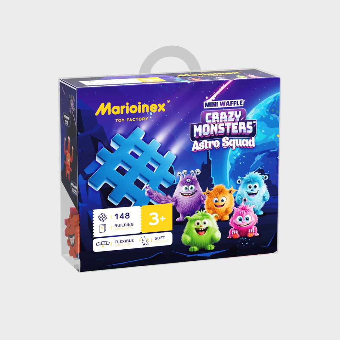 Marioinex vahvelklotsid, Mini Waffle “Crazy Monsters”, 148-osaline