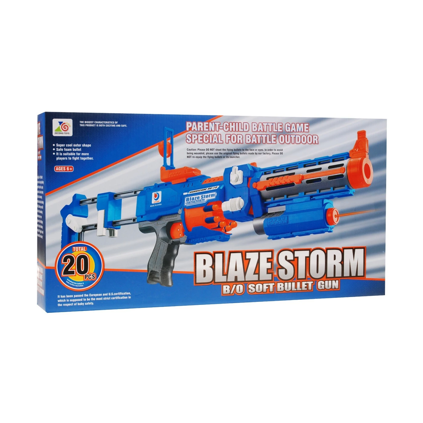 Mängurelv 2in1 “Blaze Storm” sihikuga + 20 laengut