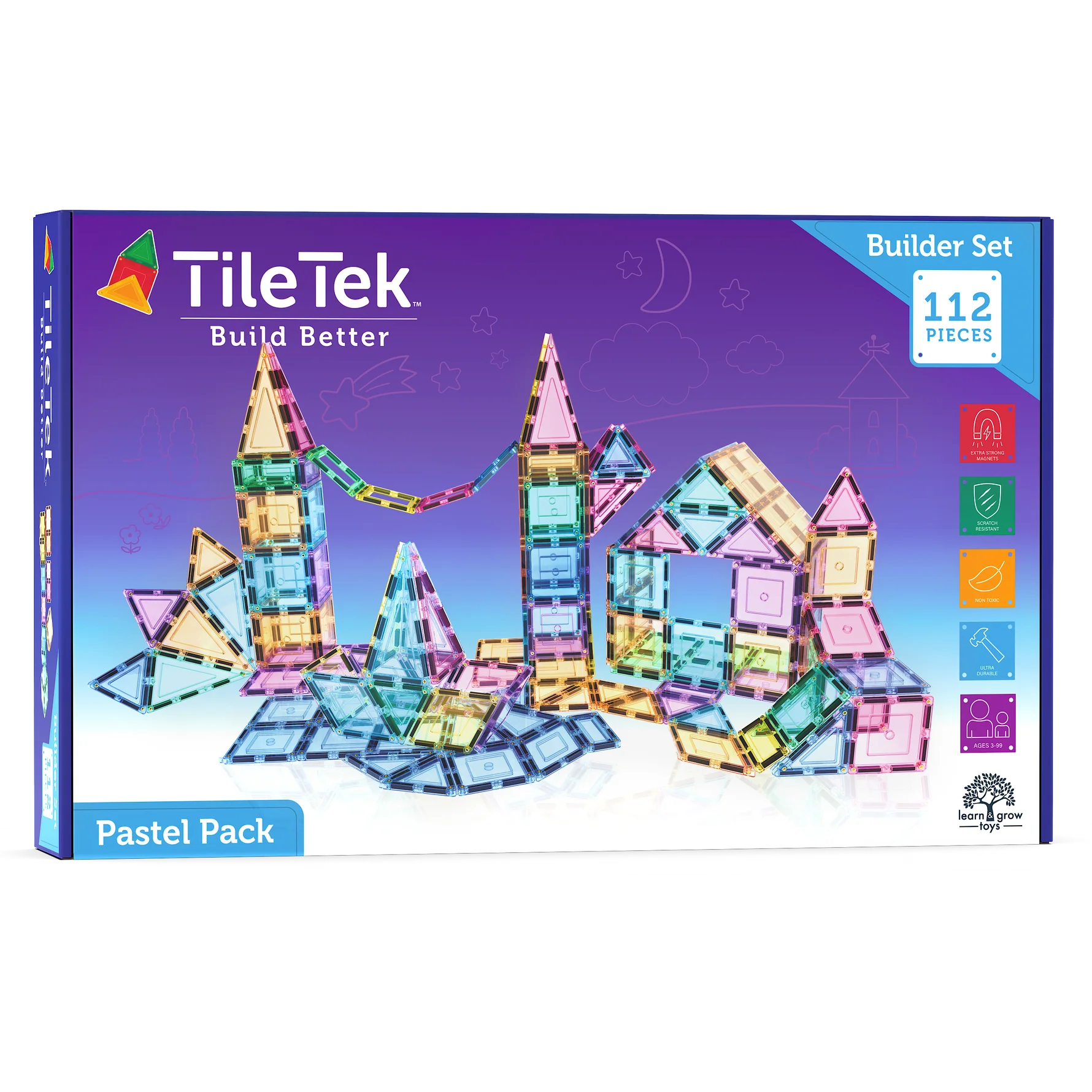 Tiletek magnetklotside komplekt, pastell, 112-osaline