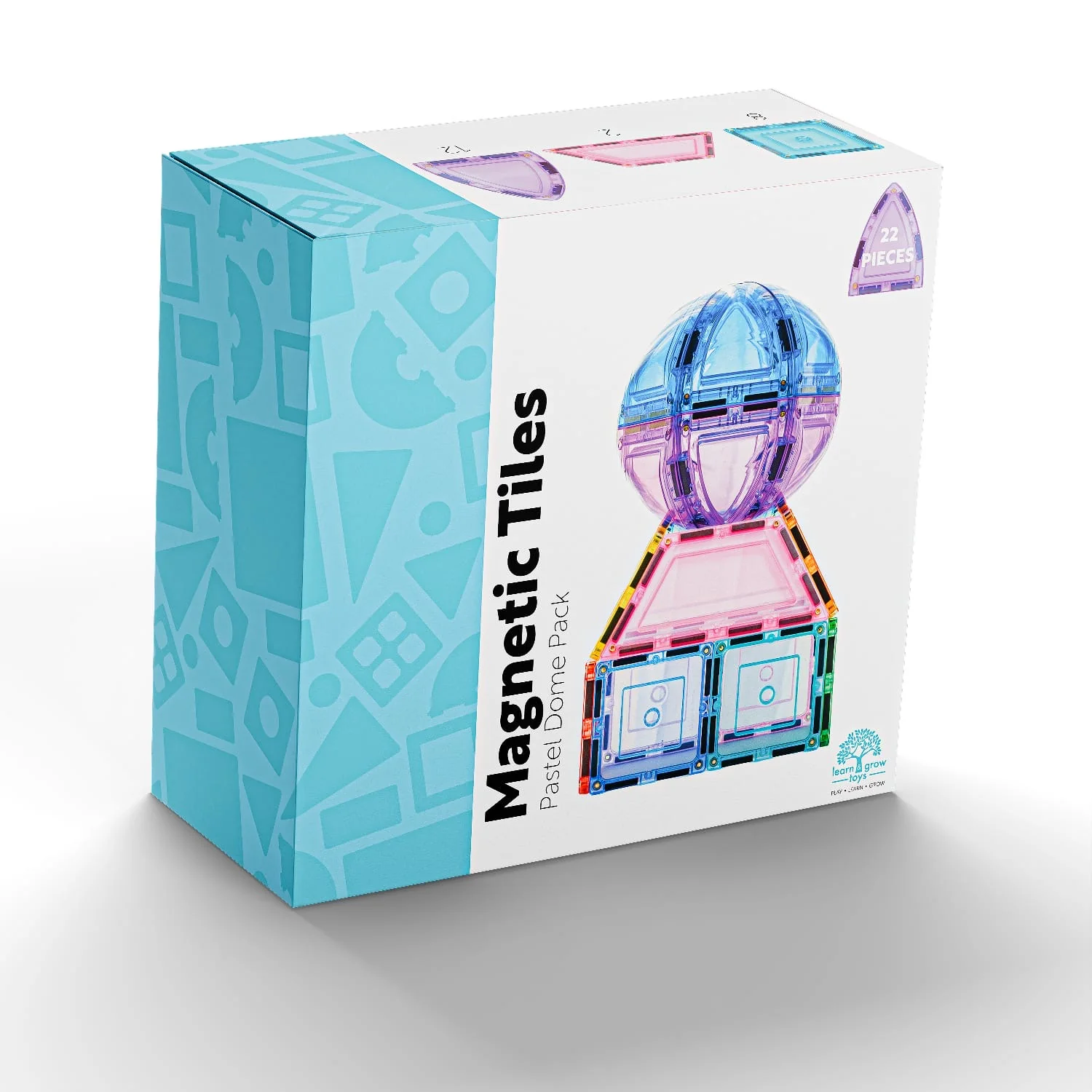 Learn & Grow magnetklotside komplekt, kuppel, pastell, 22-osaline