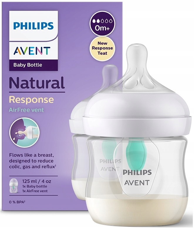 Lutipudel Philips Avent “Natural Response” Airfree süsteem 125ml, 0+ kuud