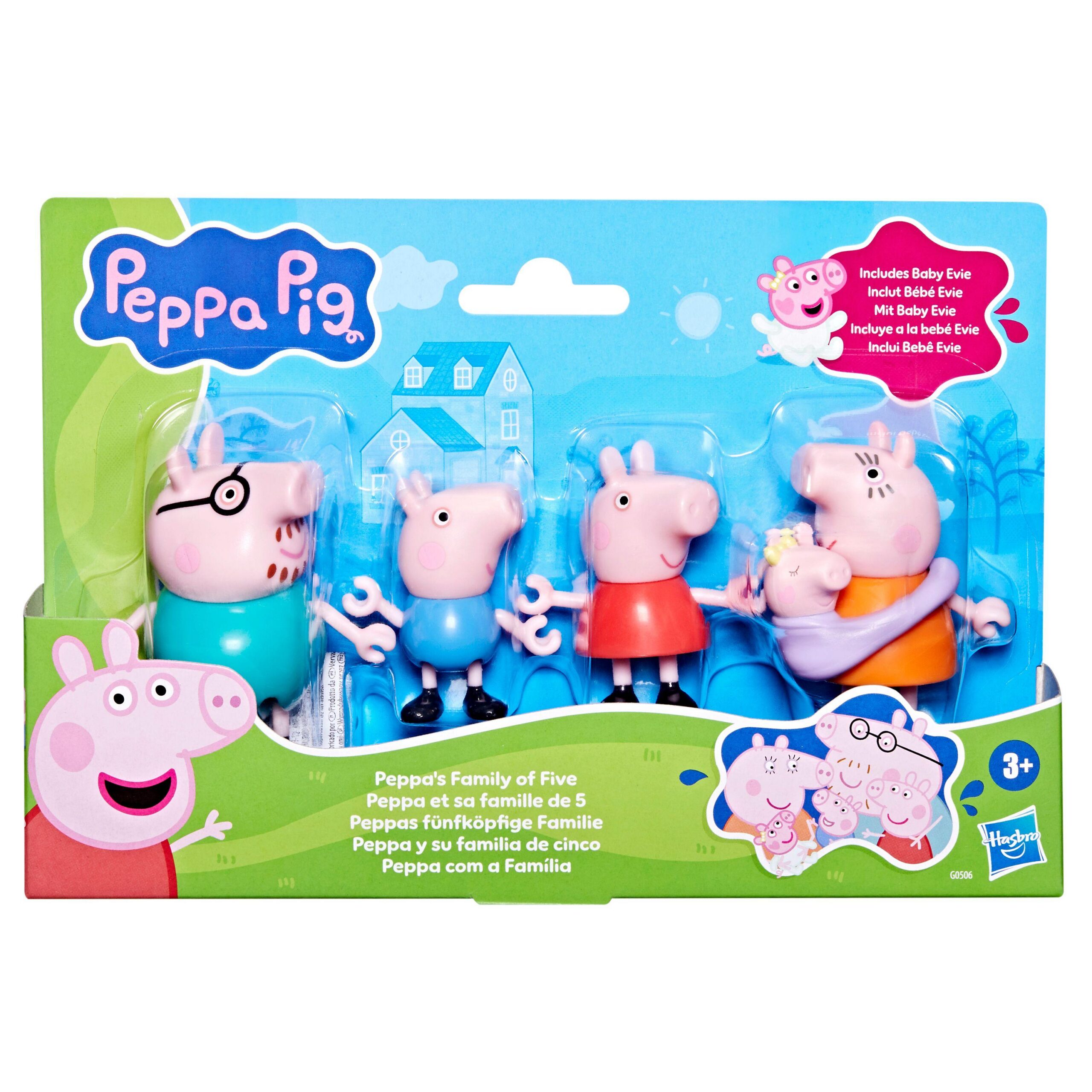 Peppa Pig mängukomplekt “Viieliikmeline perekond” + beebi Evie!