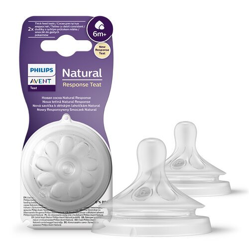Philips Avent “Natural Response” pudeli lutid 2tk, 6+ kuud