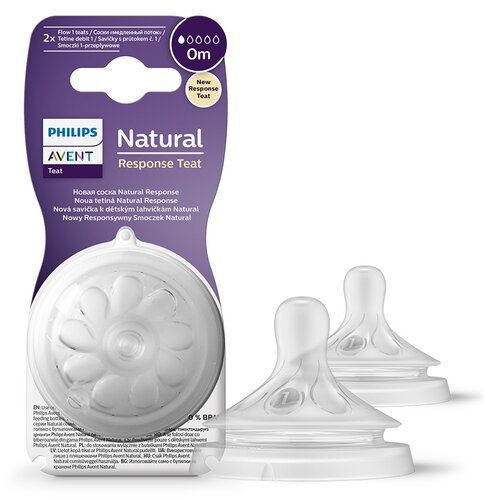 Philips Avent “Natural Response” pudeli lutid 2tk, alates sünnist