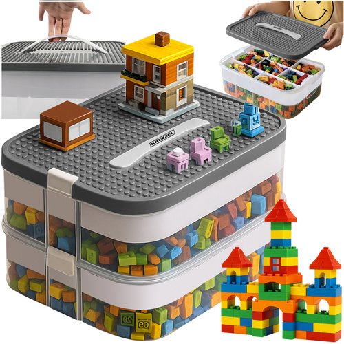 Legoklotside hoiukast-mängualus, 2-korruseline