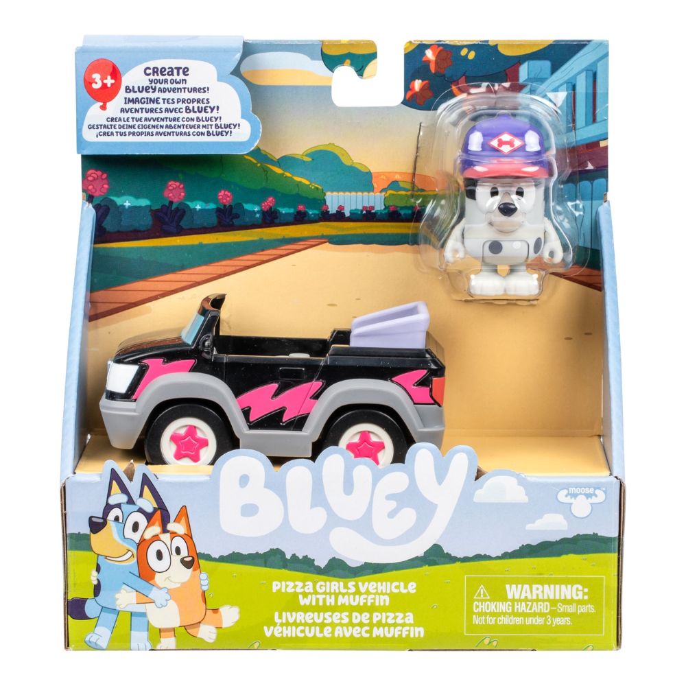 Bluey mängukomplekt “Muffin ja pitsakulleri auto”
