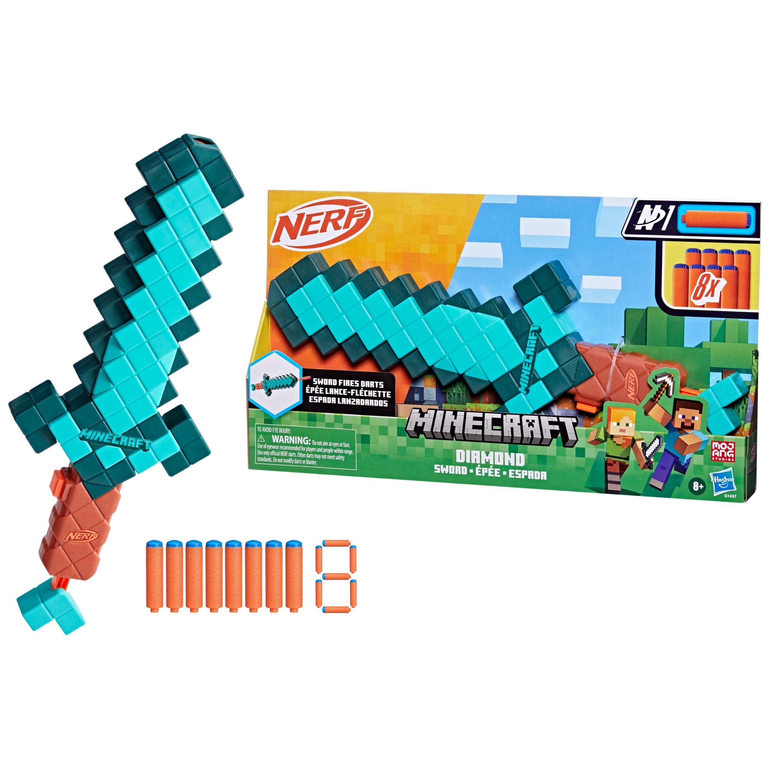 Nerf Minecraft mängurelv “Diamond Sword”