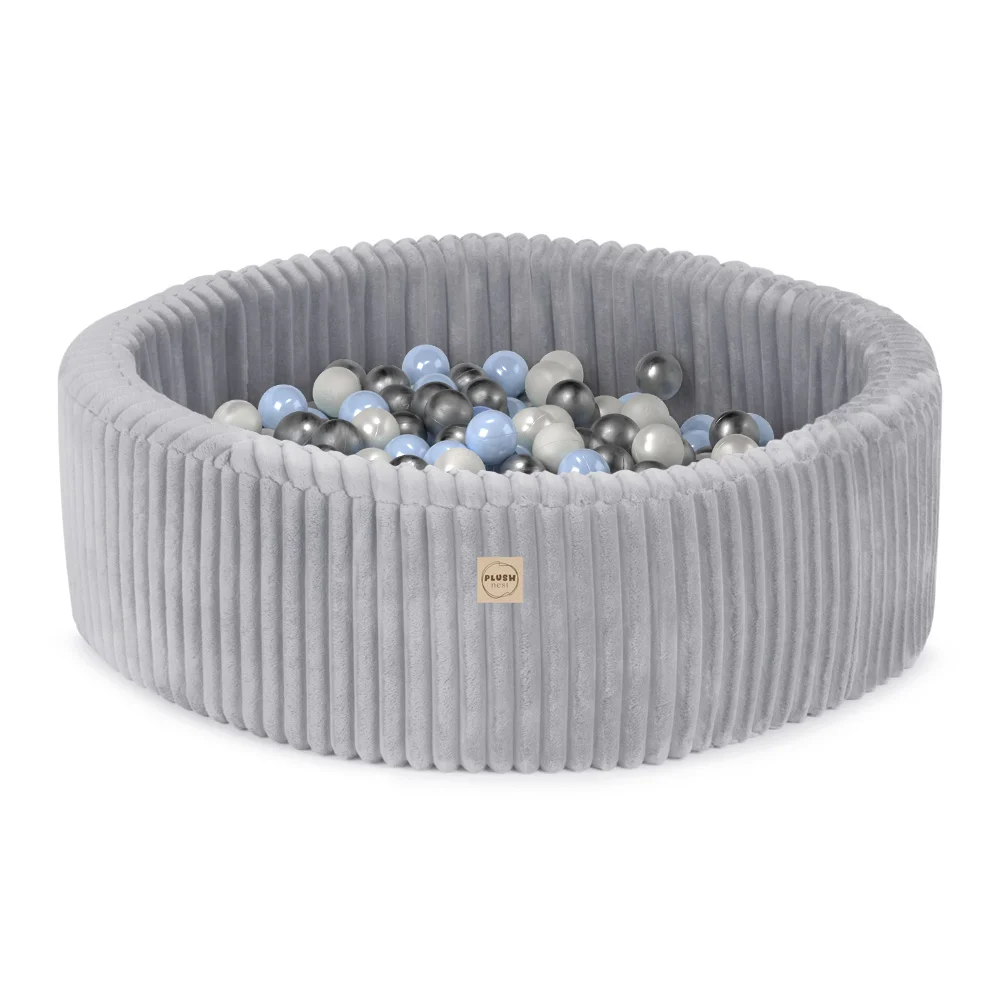 Helehall pallimeri Puffy Lamell, 90x30cm + 200 palli (valge pärlmutter, hõbe, helesinine)