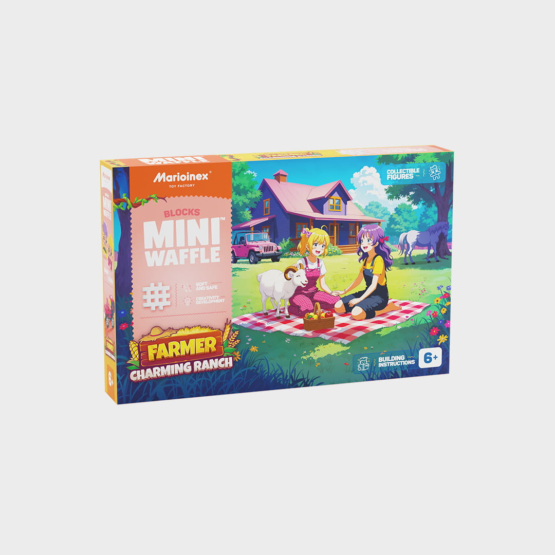 Marioinex vahvelklotsid, Mini Waffle Farmer “Võluv rantso”, 110-osaline
