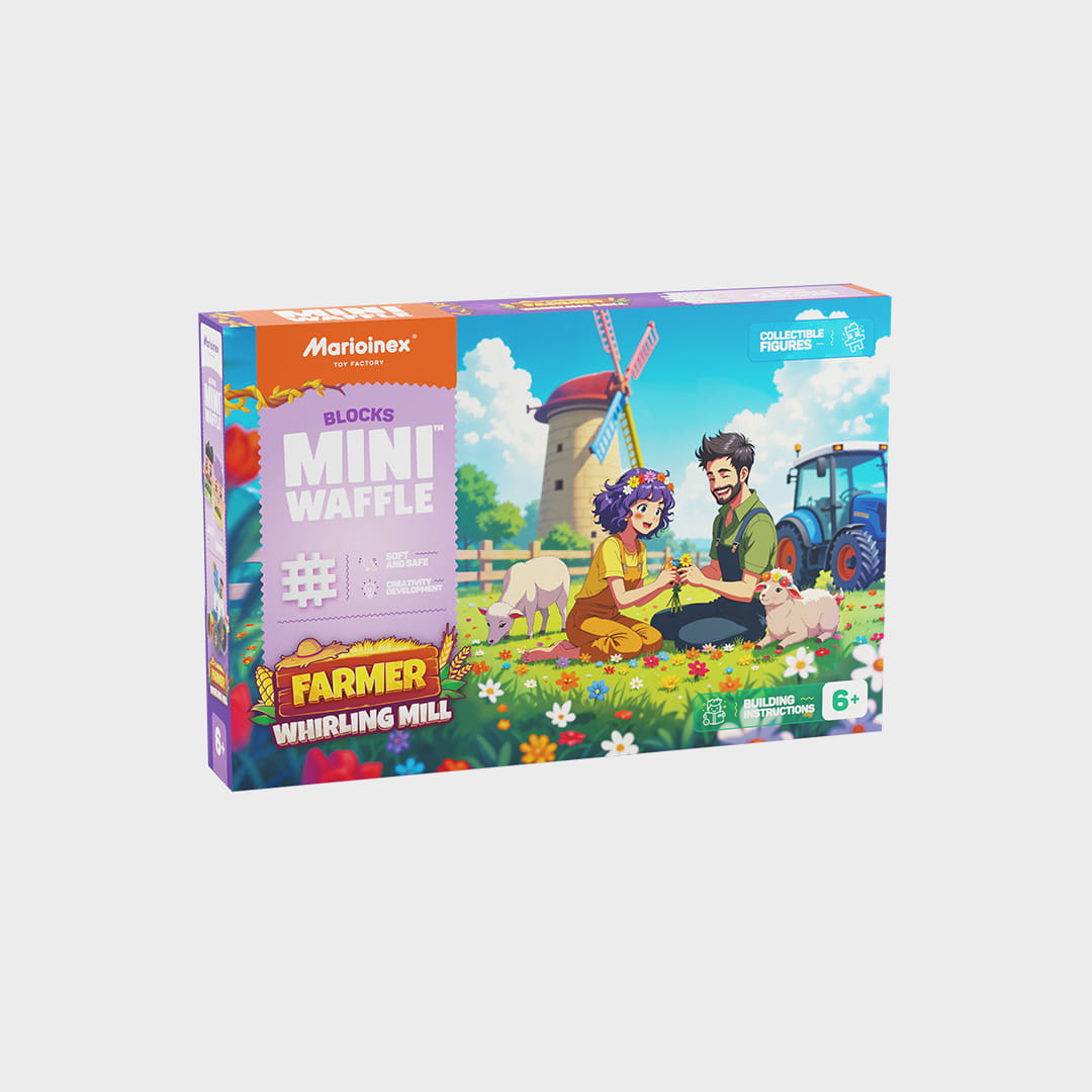 Marioinex vahvelklotsid, Mini Waffle Farmer “Veski”, 109-osaline
