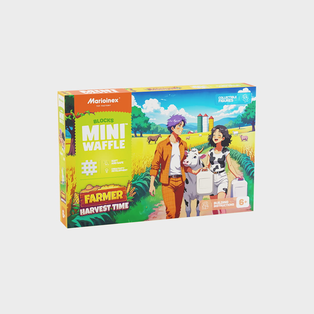 Marioinex vahvelklotsid, Mini Waffle Farmer “Saagikoristus”, 100-osaline