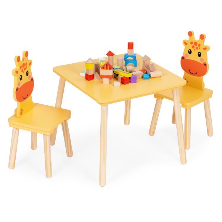 Ecotoys lastetoa laud ja toolid “Kaelkirjak”