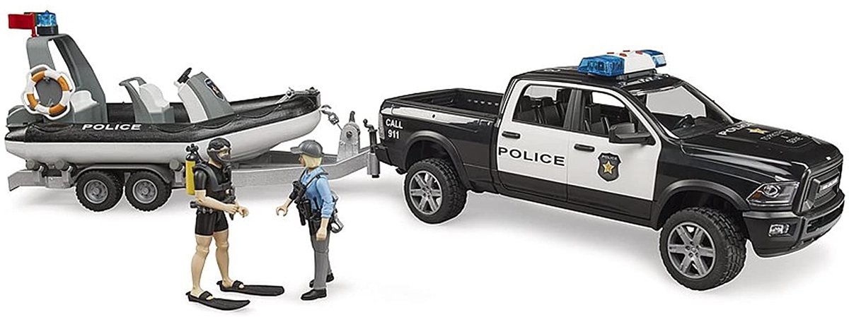 Dodge RAM 2500 politseiauto + paat, heli ja valgus!