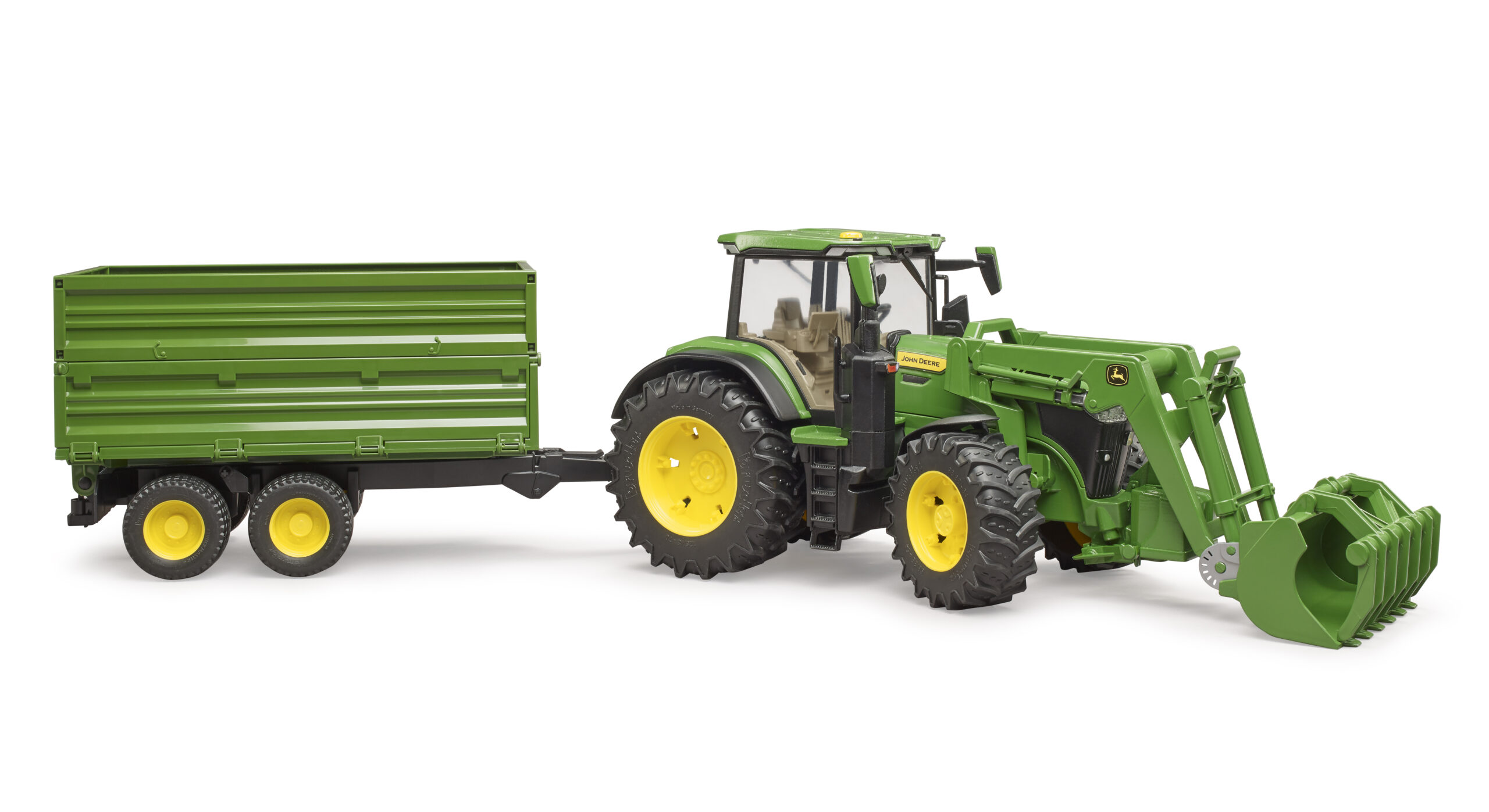 Bruder John Deere 7R 350 esilaaduri ja treileriga, 1:16