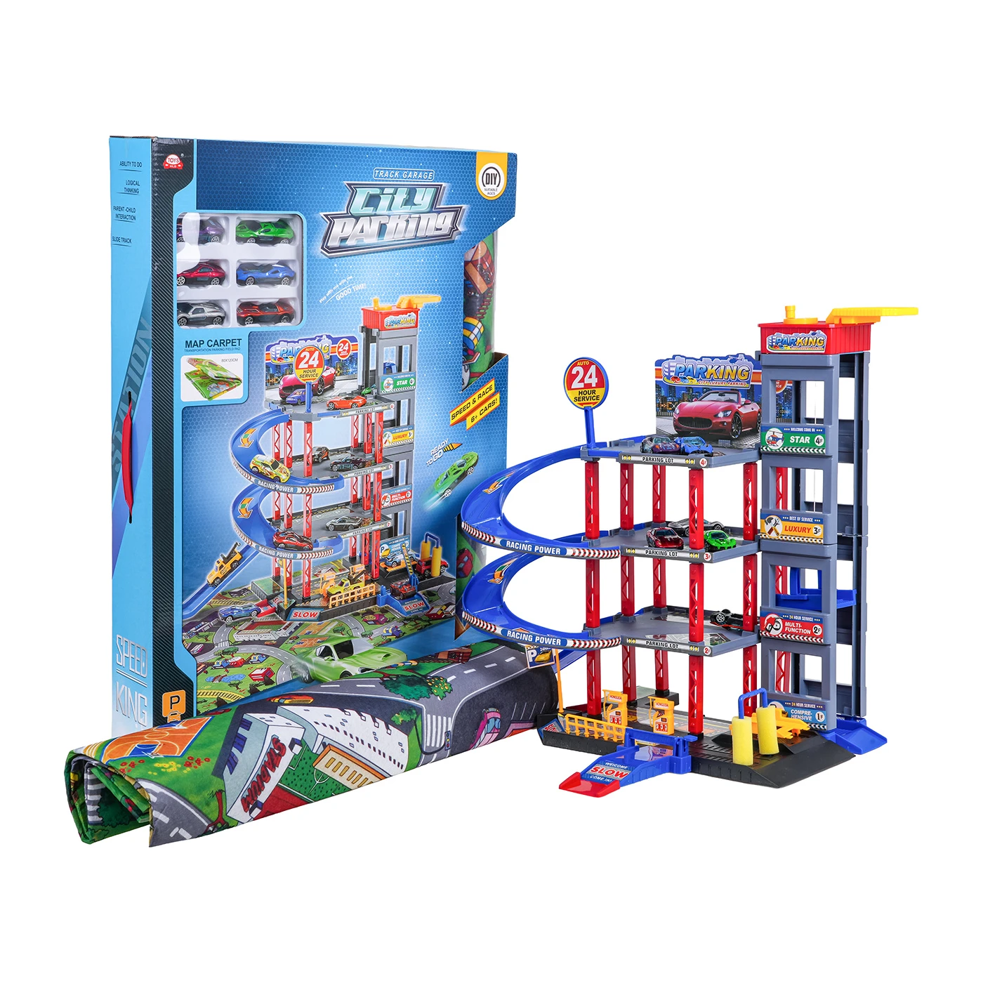 Autoparkla-rallirada lisadega + mängumatt
