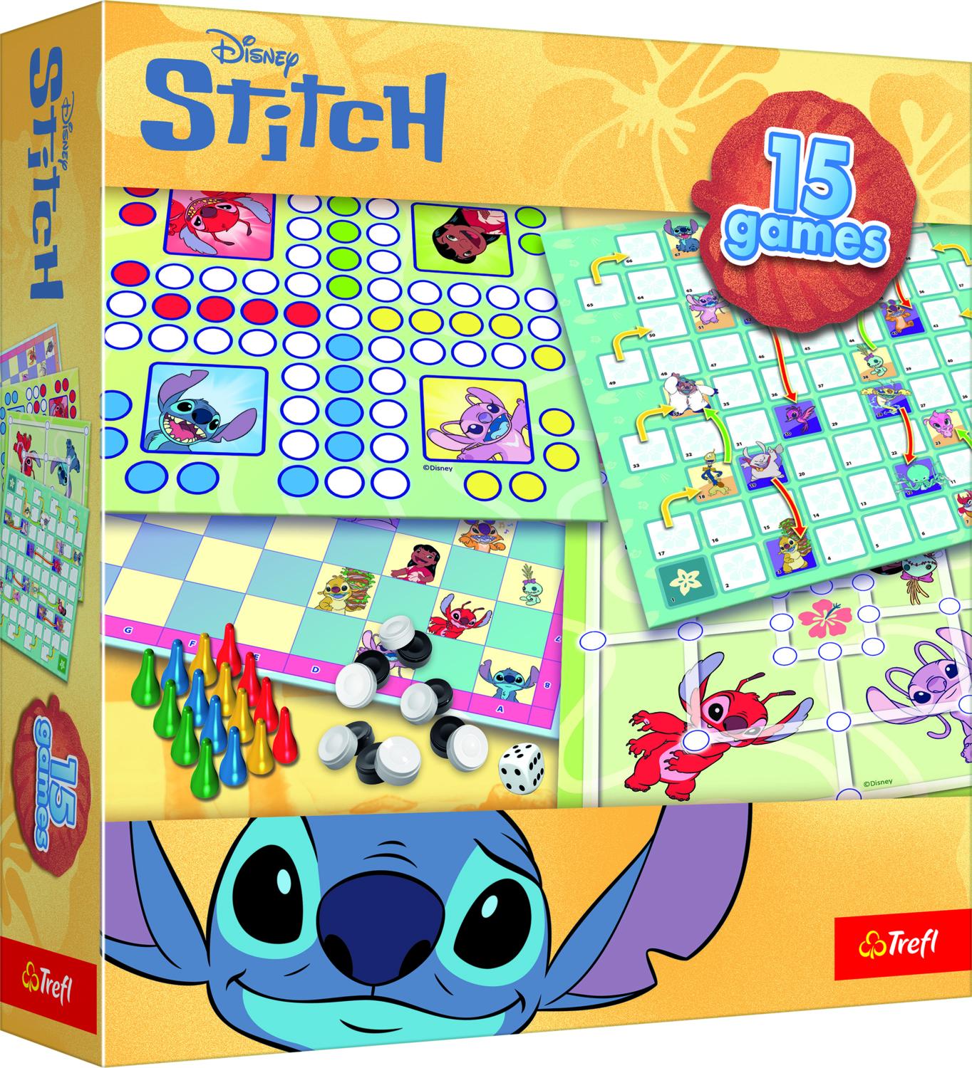 Trefl “Disney Stitch” lauamängude komplekt 15in1
