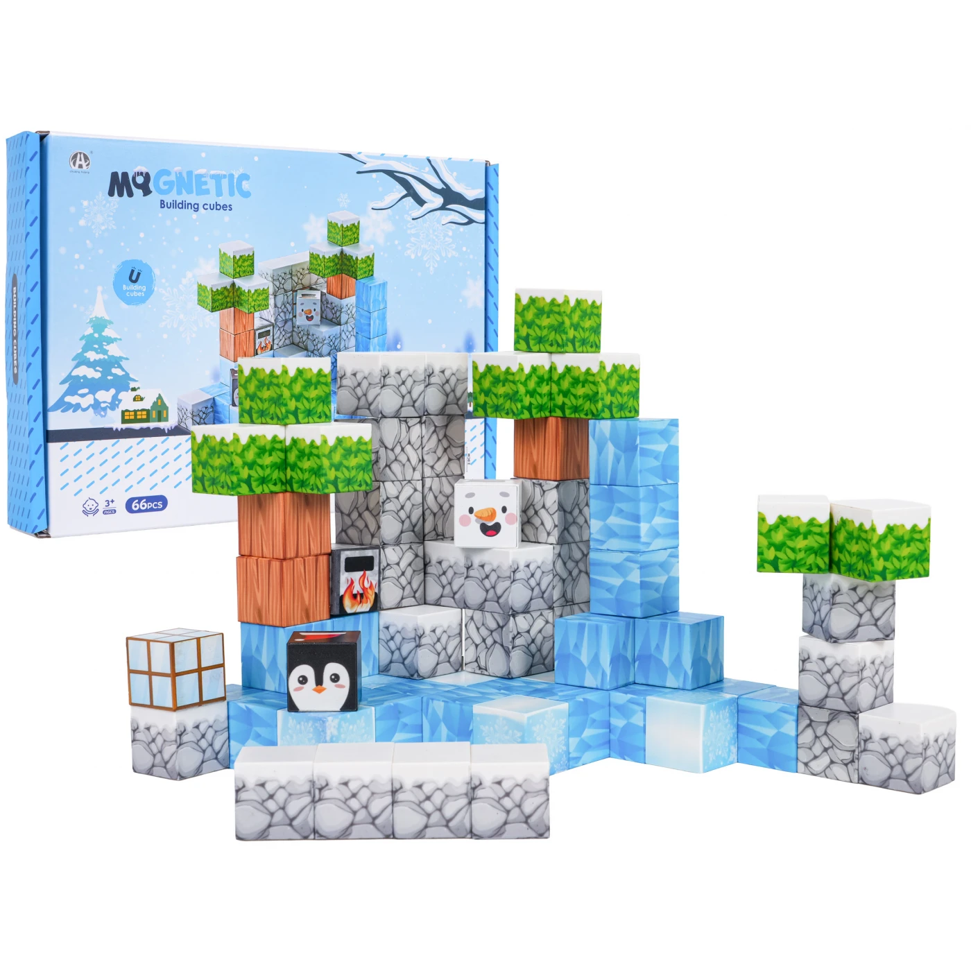 Magnetkuubikute komplekt, 66-osaline – loo enda “Minecrafti” maailm!