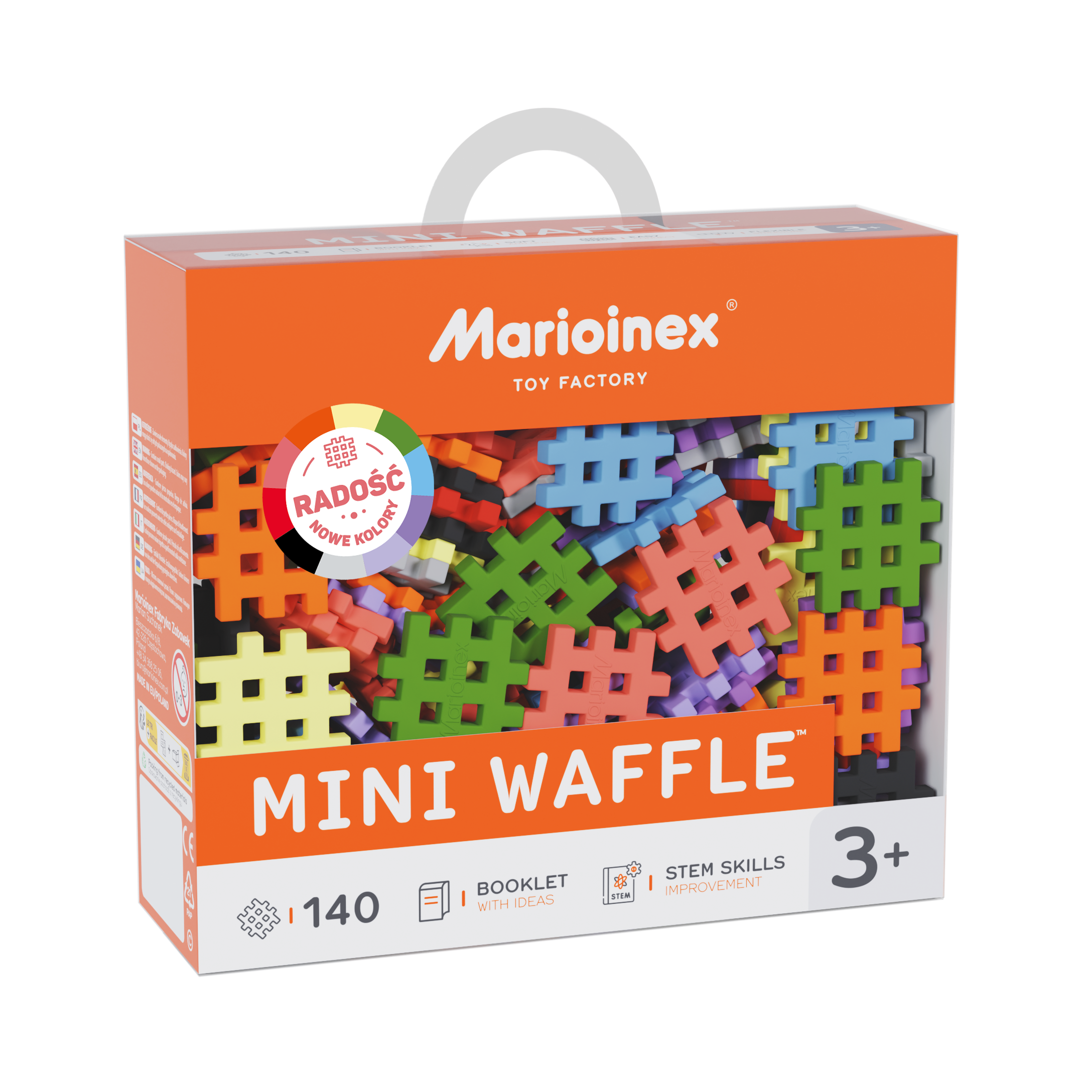 Marioinex vahvelklotsid, Mini Waffle “Joy”, 140-osaline