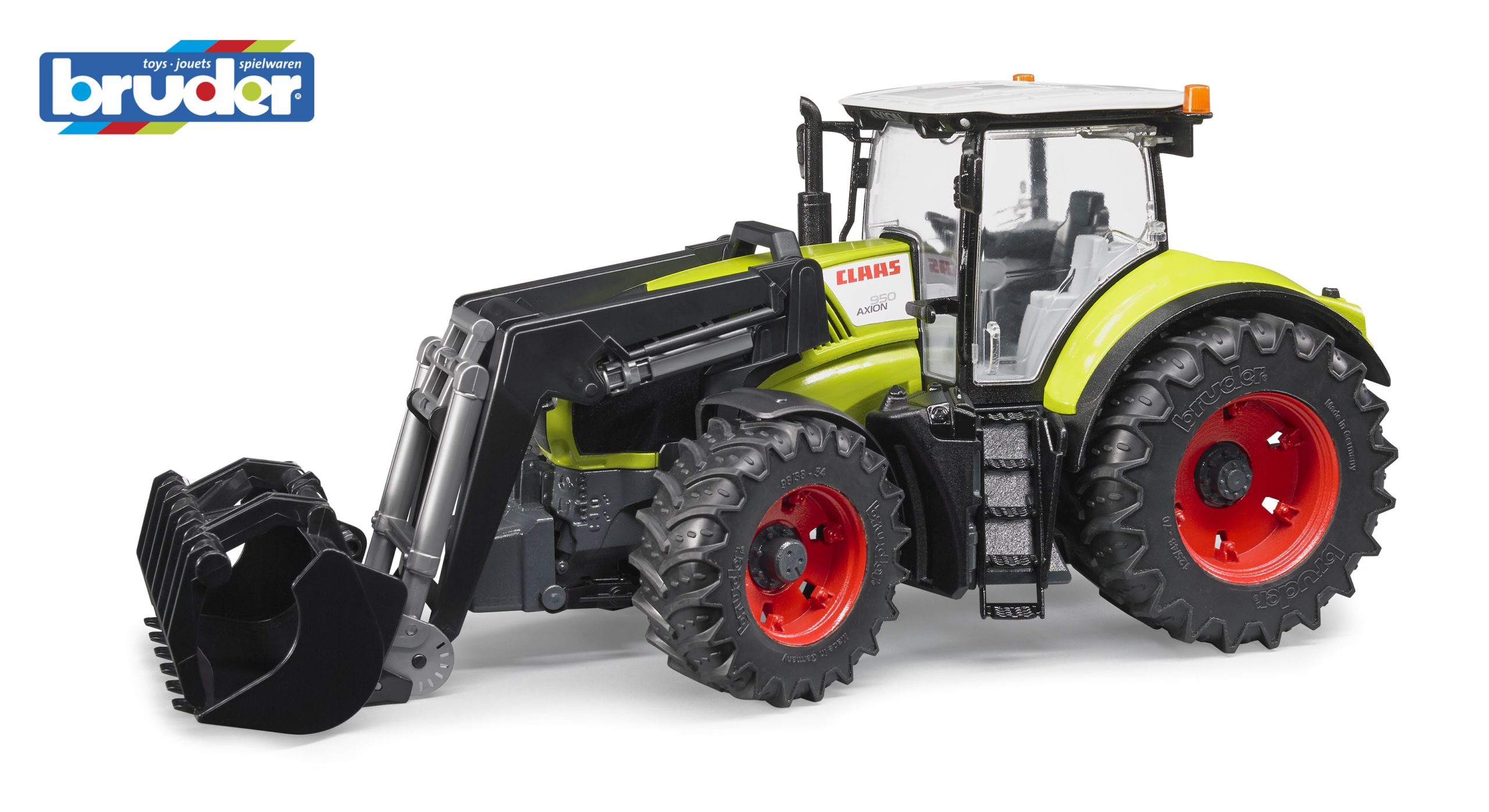 Bruder Claas Axion 950 esilaaduriga, 1:16