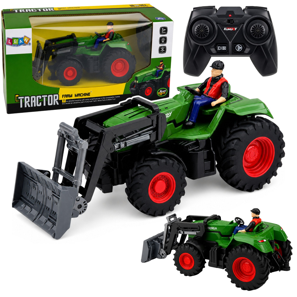 Puldiga traktor + mängufiguur, 1:24