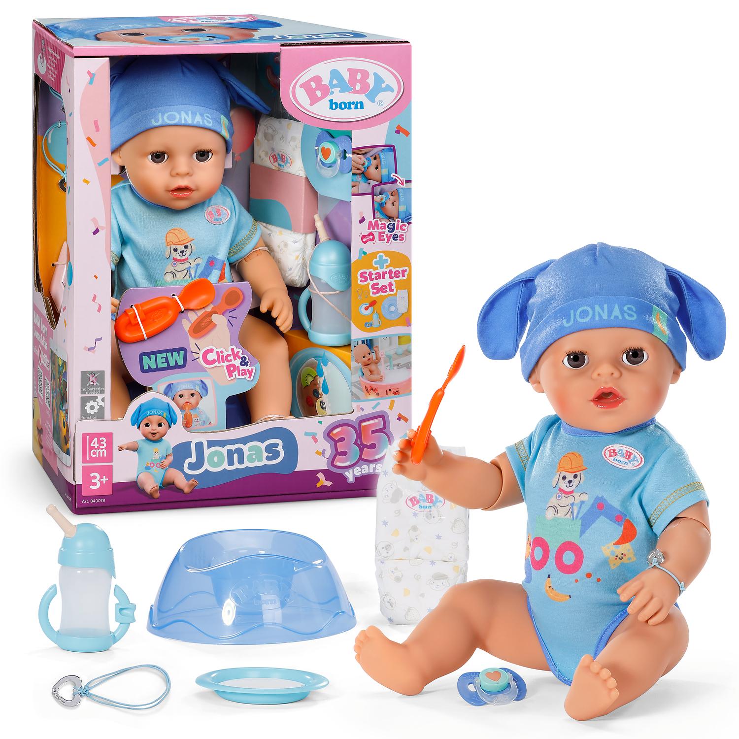 Baby Born nukk Click and Play “Jonas”, 43 cm