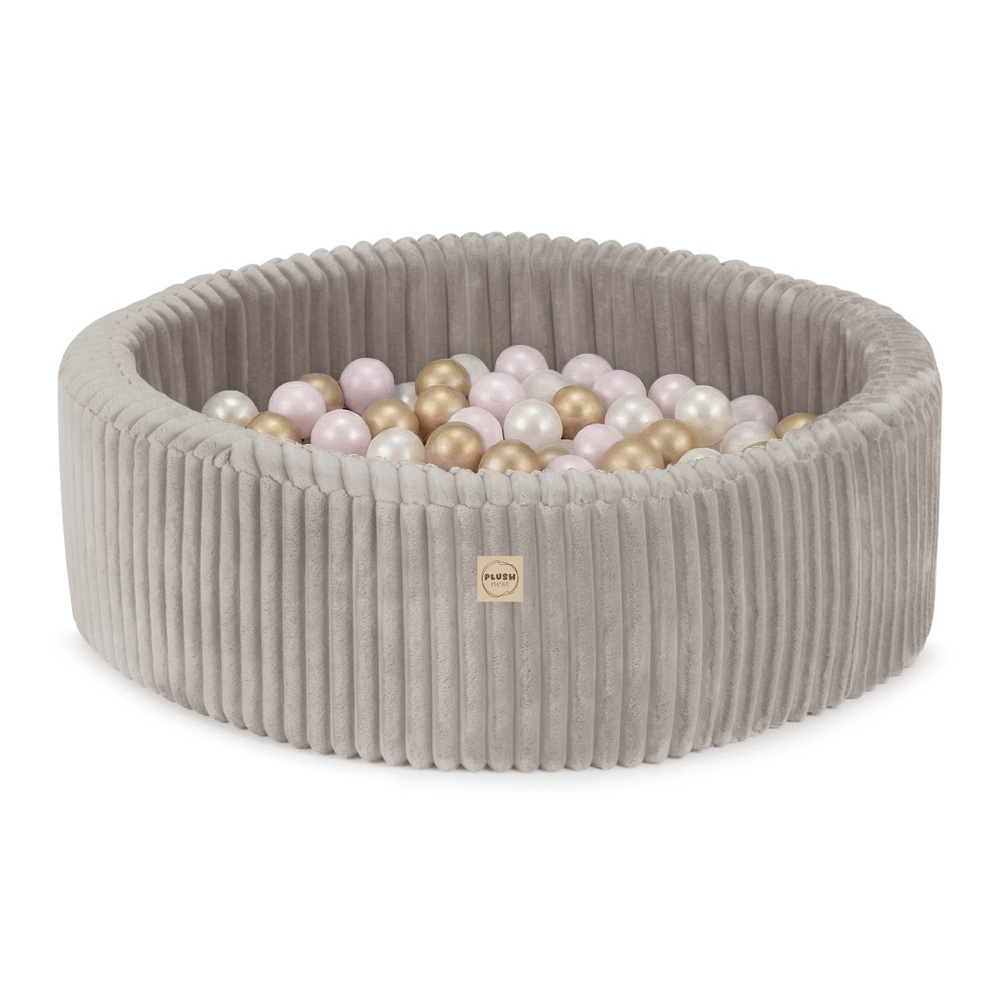 Beez pallimeri Puffy Lamell, 90x30cm + 200 palli (valge pärlmutter, heleroosa, kuldne)