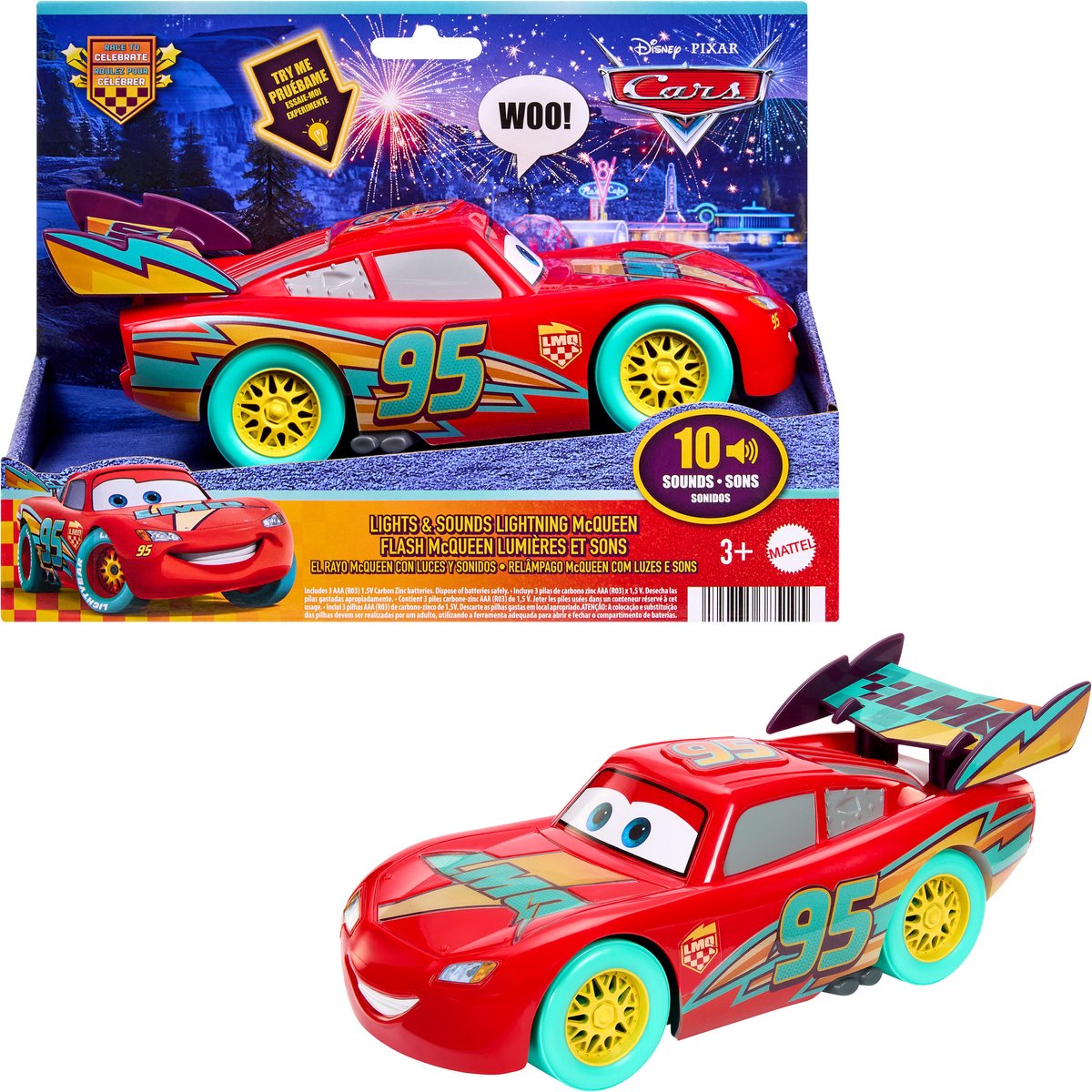 Disney Pixar Cars® Lightning McQueen valgus- ja heliefektidega auto