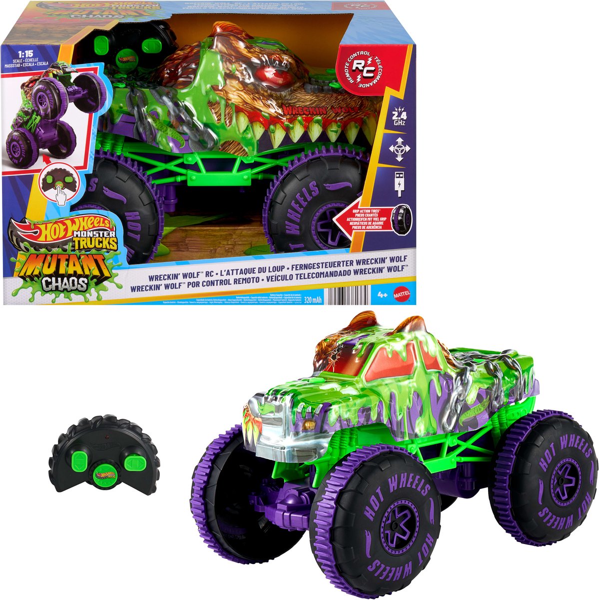 Hot Wheels® Monster Trucks Wreckin´ Wolf puldiauto