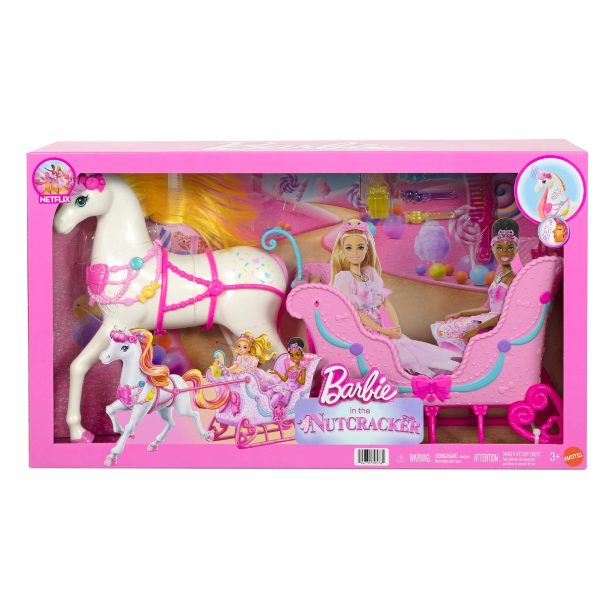 Barbie® “Pähklipureja” hobuse ja saaniga komplekt