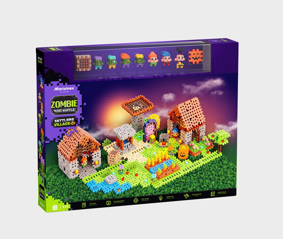Marioinex vahvelklotsid, Mini Waffle Zombie “Settler’s Village”, 435-osaline