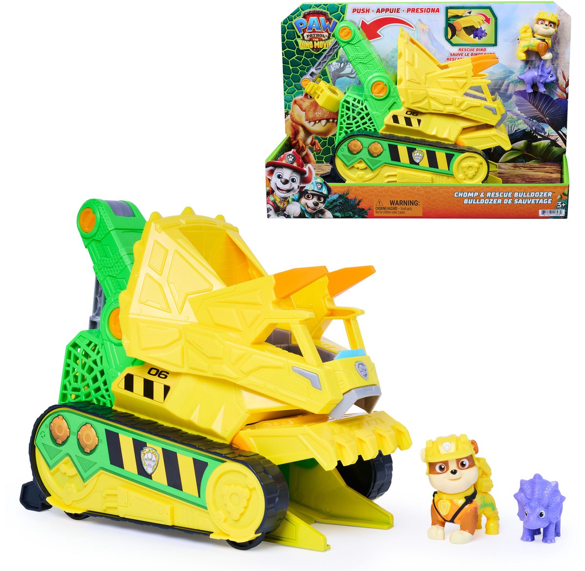 Käpapatrull “The Dino Movie” Chomp & Rescue buldooser + mängufiguurid
