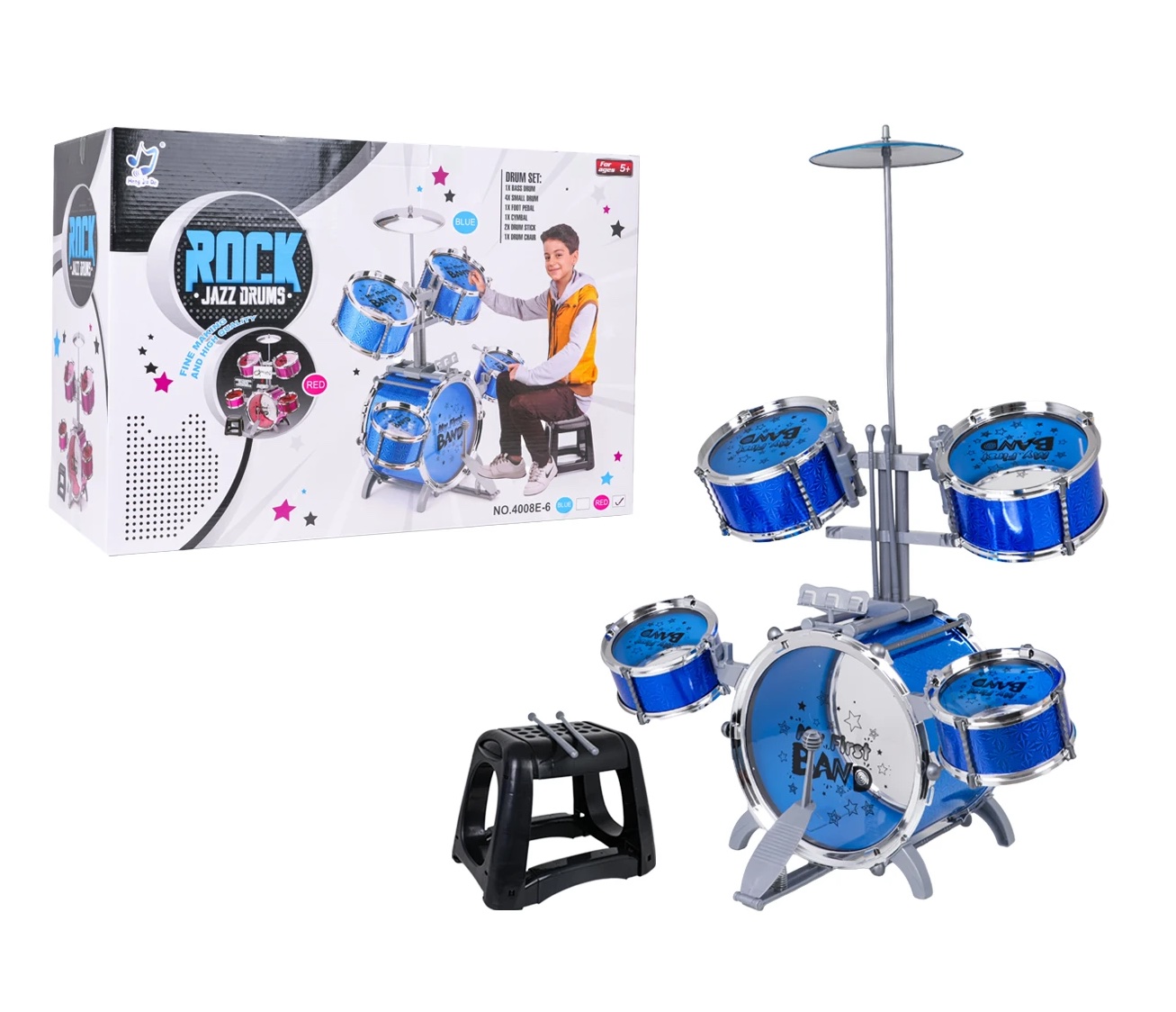 Trummikomplekt lastele “Rockband”, sinine